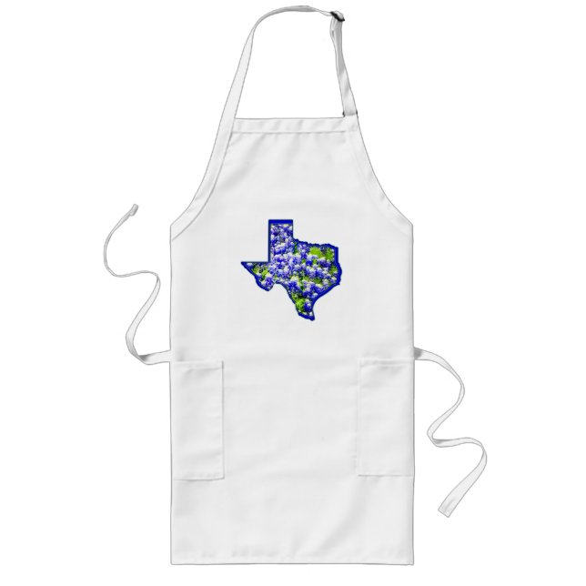 TABLIER LONG BLUEBONNETS DE TEXAS (Devant)