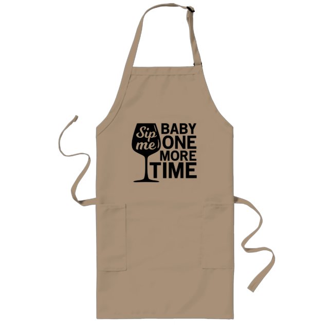 Tablier Long Boire du vin, bébé, encore une fois, cadeau drôle (Devant)
