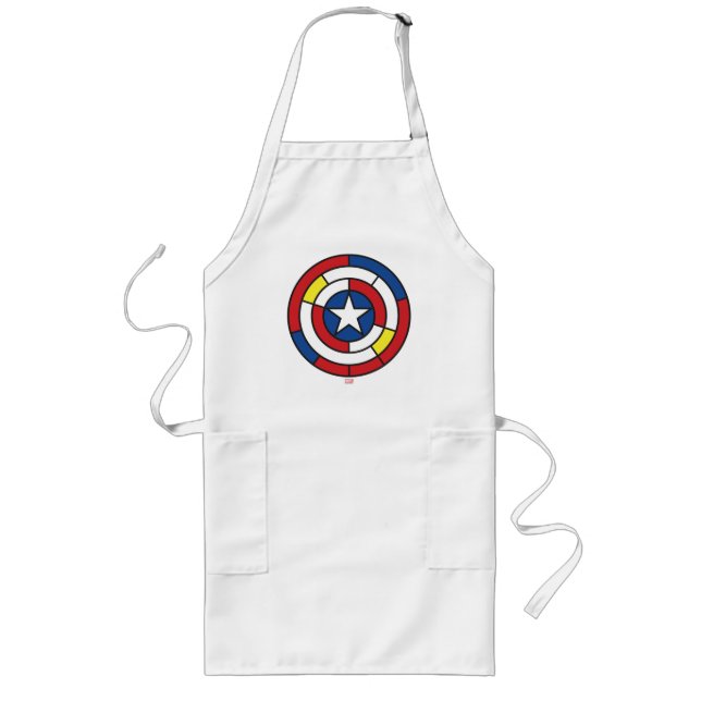 Tablier Long Bouclier abstrait de Captain America De Stijl (Devant)