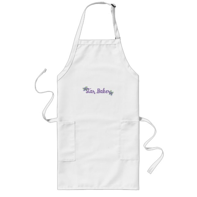 Tablier Long boulanger étoilé avec fleurs (Devant)