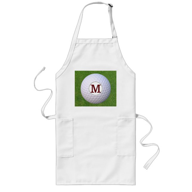 Tablier Long Boule de golf Monogram Golfer Greens BBQ Turf (Devant)
