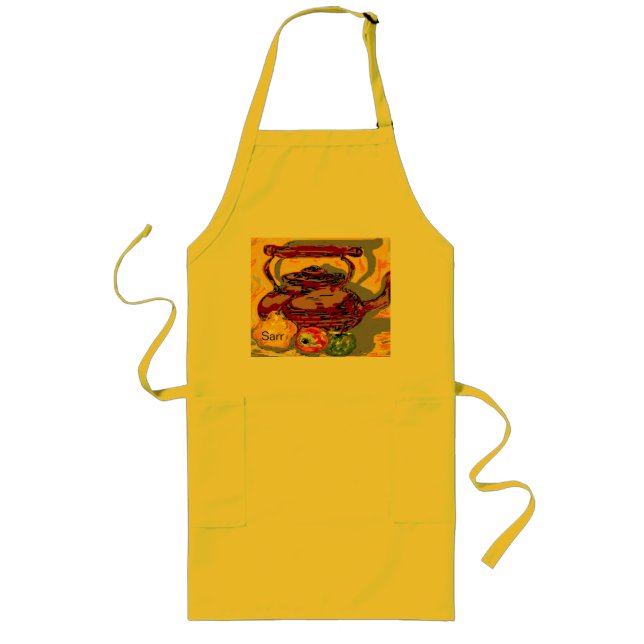 Tablier Long Bouteille À Thé Long Apron Personnalisée Avec Frui (Devant)