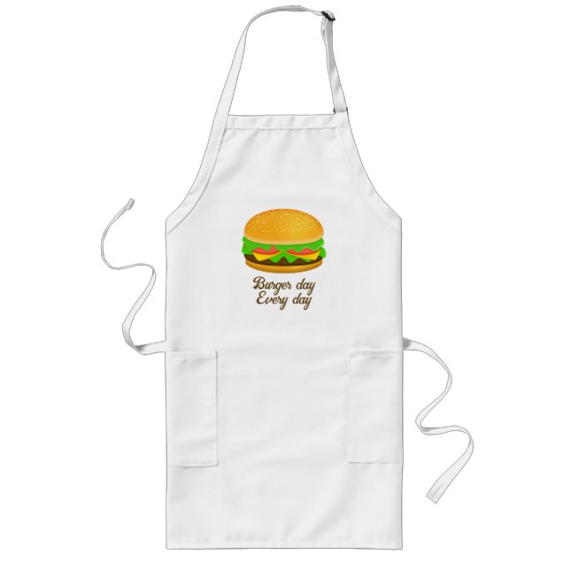 Tablier Long Burger cool et amusant jour par jour (Devant)
