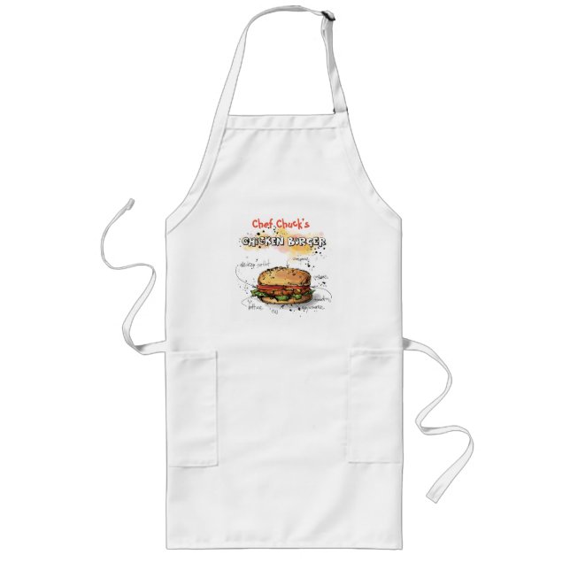 Tablier Long Burger de poulet Art tablier personnalisé (Devant)