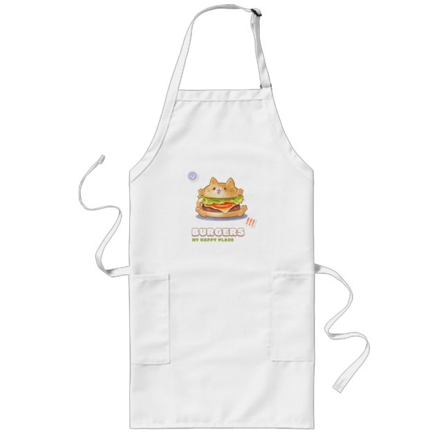 Tablier Long Burgers Mon Endroit Heureux (Devant)