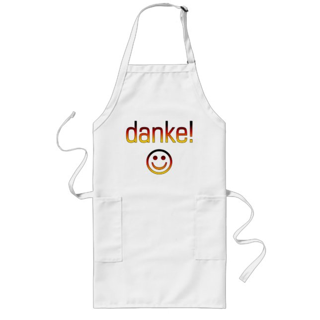 Tablier Long Cadeaux allemands : Le Merci/Danke font face (Devant)