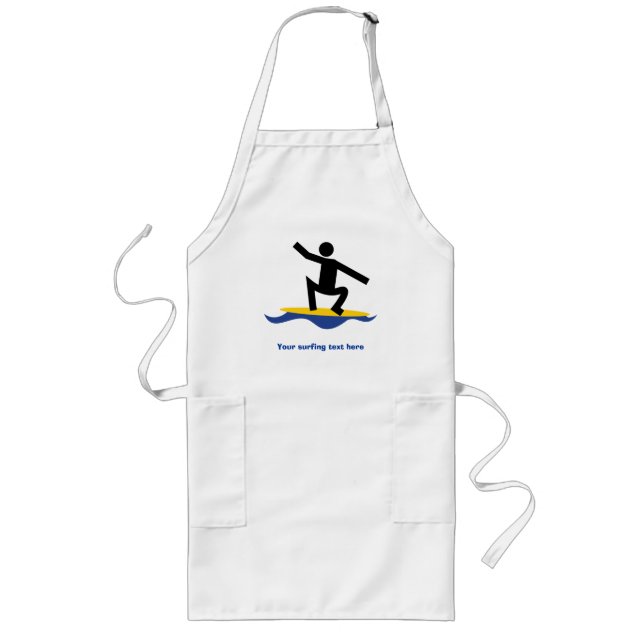 Tablier Long Cadeaux de surf, surfer sur sa planche de surf (Devant)