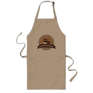 Tablier Long Café brun foncé ruban