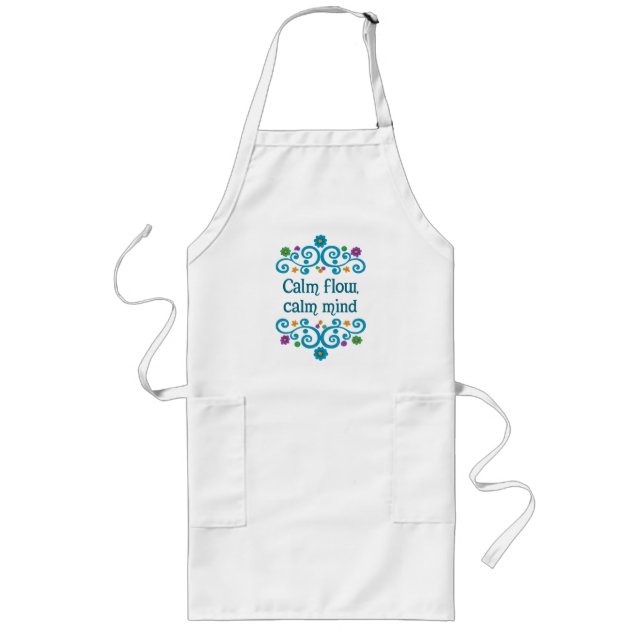 Tablier Long Calm Flow Calm Mind – Floral Quote Long Apron (Devant)