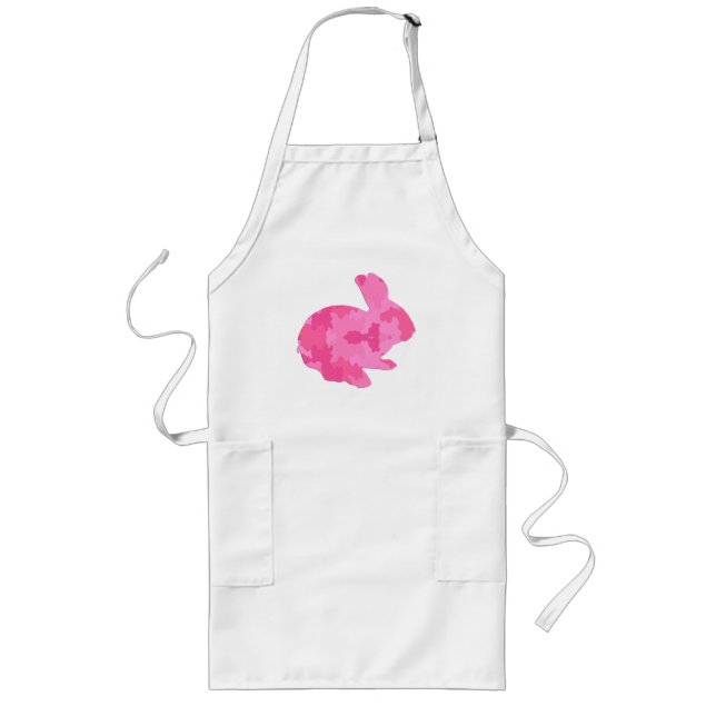 Tablier Long Camouflage rose Silhouette Lapin de Pâques tablier (Devant)