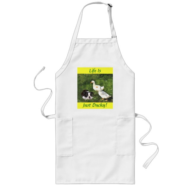 Tablier Long Canards de tablier de Boston Terrier (Devant)