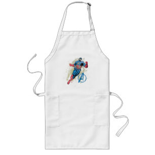 Tablier Long Captain America Vengeur Graphique Grunge