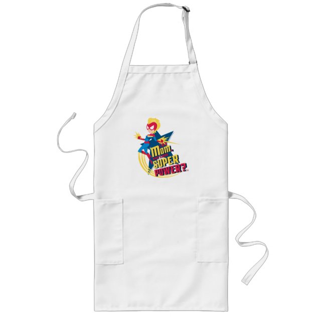 Tablier Long Captain Marvel | Je suis une maman (Devant)