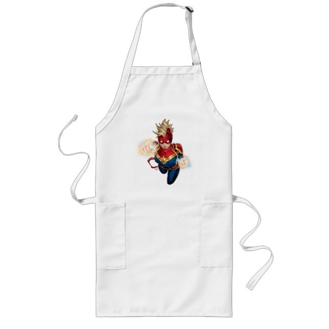 Tablier Long Captain Marvel volant avec des jets (Devant)