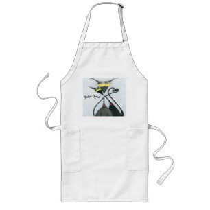 Tablier Long Caricature en chats gris et noir