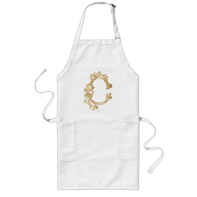 Tablier Long Cendrillon Ornat Motif doré (Devant)