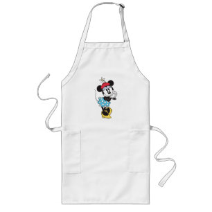 Tablier Long Chapeau de fleurs rétro Minnie Mouse classique vin