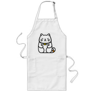 Tablier Long Chat chanceux japonais ou Maneki-Neko