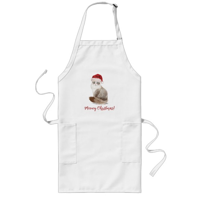 Tablier Long Chat de Noël Meowy (Devant)