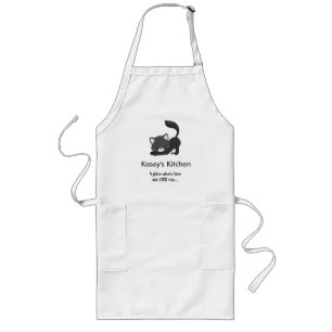 Tablier Long chat noir