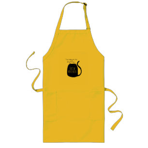 Tablier Long Chat noir paresseux
