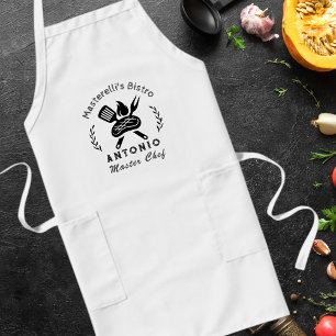 Tablier Long Chef Maître Personnalisé avec Graphisme d'Ustensil