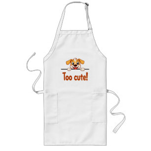 Tablier Long Chiot de dessin animé avec texte attrayant
