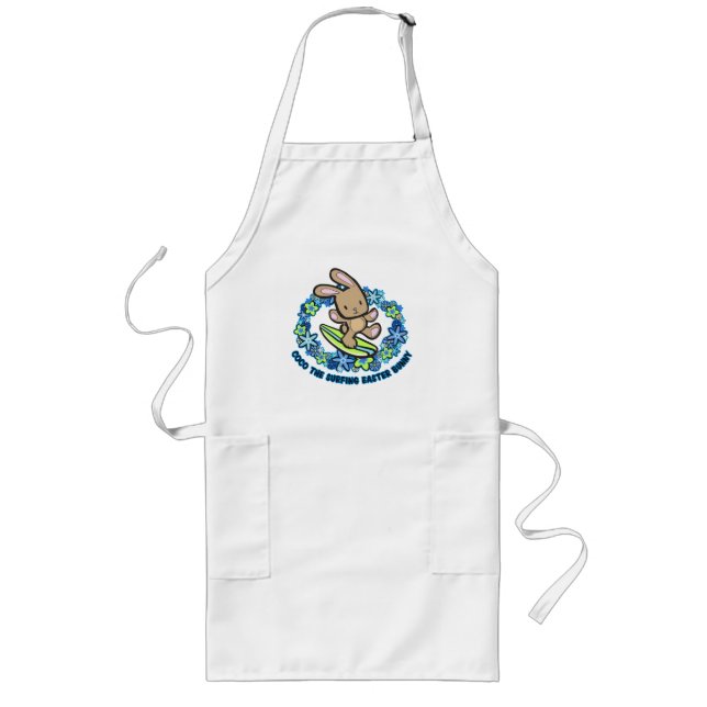 Tablier Long Chocolat Surf Aprons lapins de Pâques (Devant)