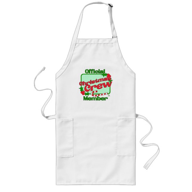 Tablier Long Christmas Crew Membre Fun Family Motto (Devant)