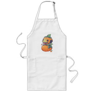 Tablier Long citrouille folle essayant de manger effrayant