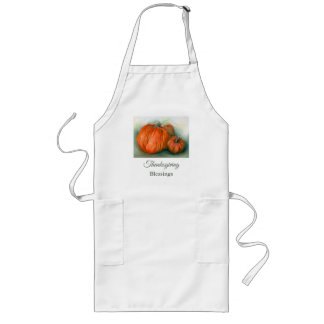 Tablier Long Citrouille Patch Automne Trio Pastel Art Thanksgiv