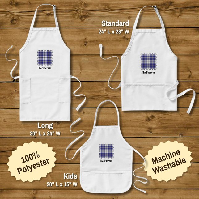 Tablier Long Clan MacPherson robe bleue Tartan Apron (Créateur téléchargé)