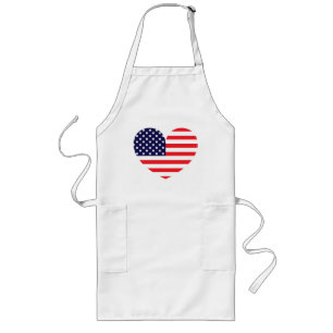Tablier Long Cœur de drapeau américain