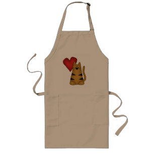 Tablier Long Coeur et T-shirts et cadeaux rayés de chat