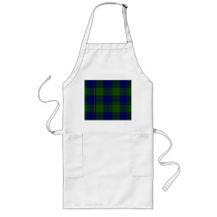 Tablier Long Colquhoun tartan bleu vert plaid