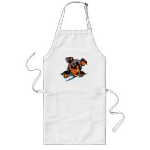 Tablier Long Conception de chiot teckel noir mignon