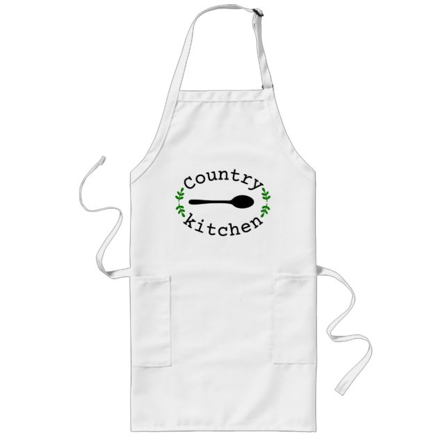 Tablier Long Country Kitchen Accueil Cuisinier Cadeau (Devant)
