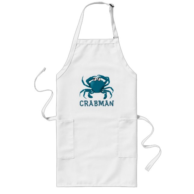 Tablier Long Crabe bleu (Devant)