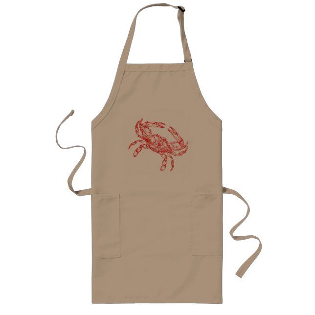 Tablier Long crabe rouge vintage (Devant)