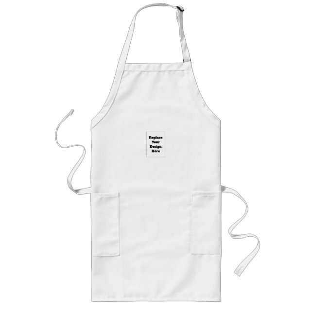 Tablier Long Créez votre propre blanc  (Devant)