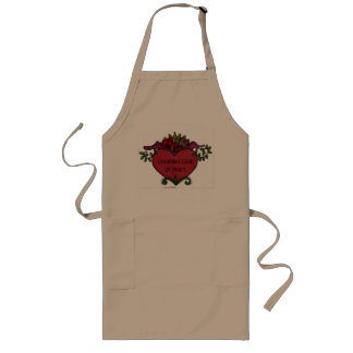 Tablier Long Cuisine ukrainienne au coeur des fleurs de pavot