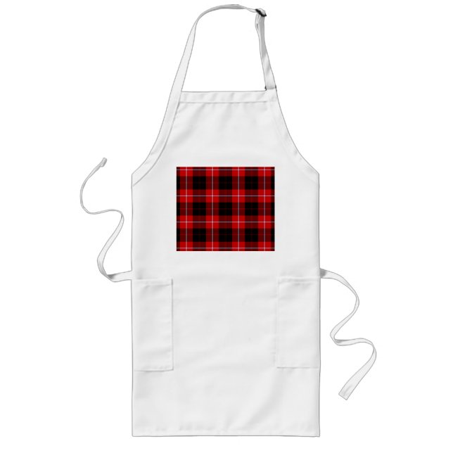 Tablier Long Cunningham Tartan rouge noir (Devant)