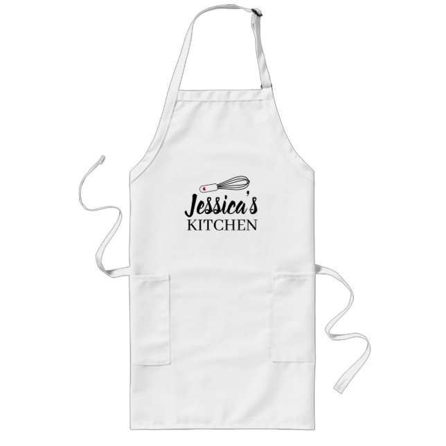 Tablier Long Custom Text Kitchen Apron (Devant)