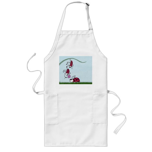 Tablier Long Cute Ladybug Professant Sa Peinture D'Amour (Devant)