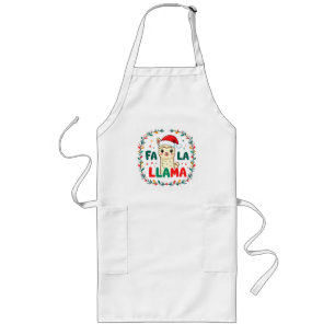 Tablier Long Cute Llama Christmas Design – "FÁ LA LAMA" Holiday