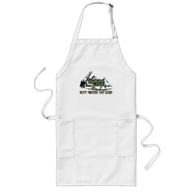 Tablier Long Deer Hunter | Pun | Meilleur papa | Camouflage (Devant)