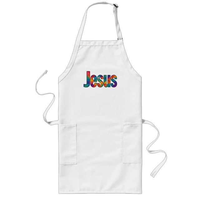 Tablier Long dessin géométrique "Jésus" (Devant)