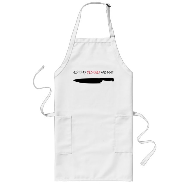 TABLIER LONG DITES "OUI CHEF" ET FAIS-LE (Devant)