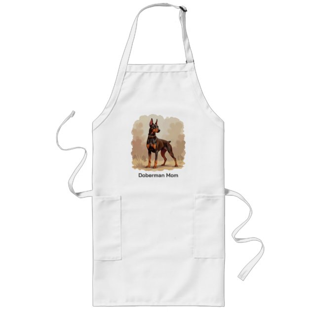 Tablier Long Dobermann Pinscher Chien Brun Rouille Rouge (Devant)