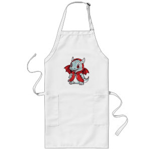 Tablier Long Dragon albinos en rouge